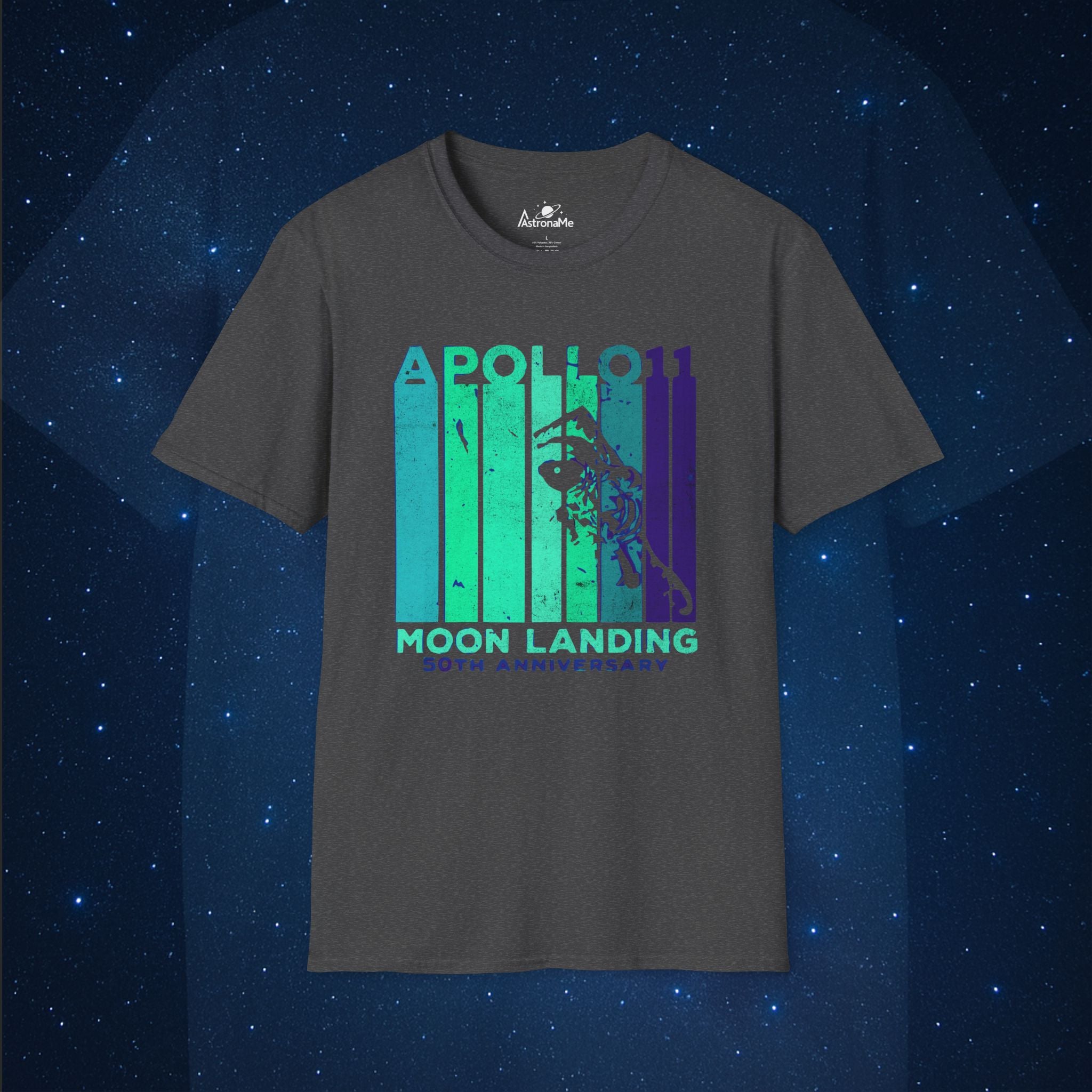 Apollo 11 Anniversary Cosmic Blue Vintage T-Shirt