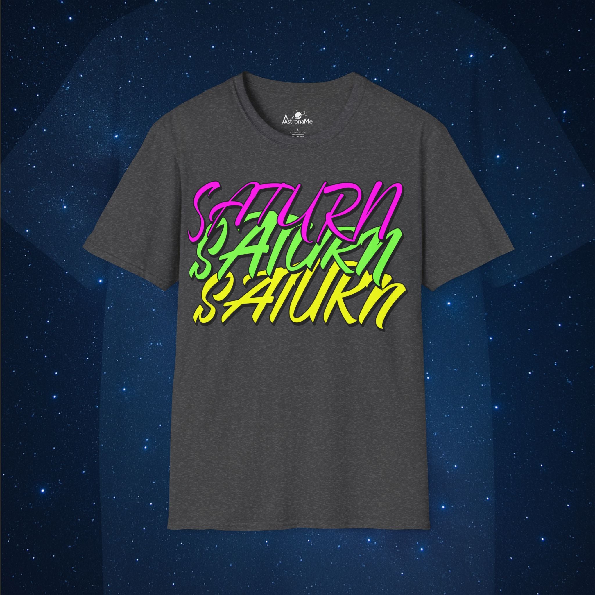 Saturn Retro Neon Planet Space T-Shirt
