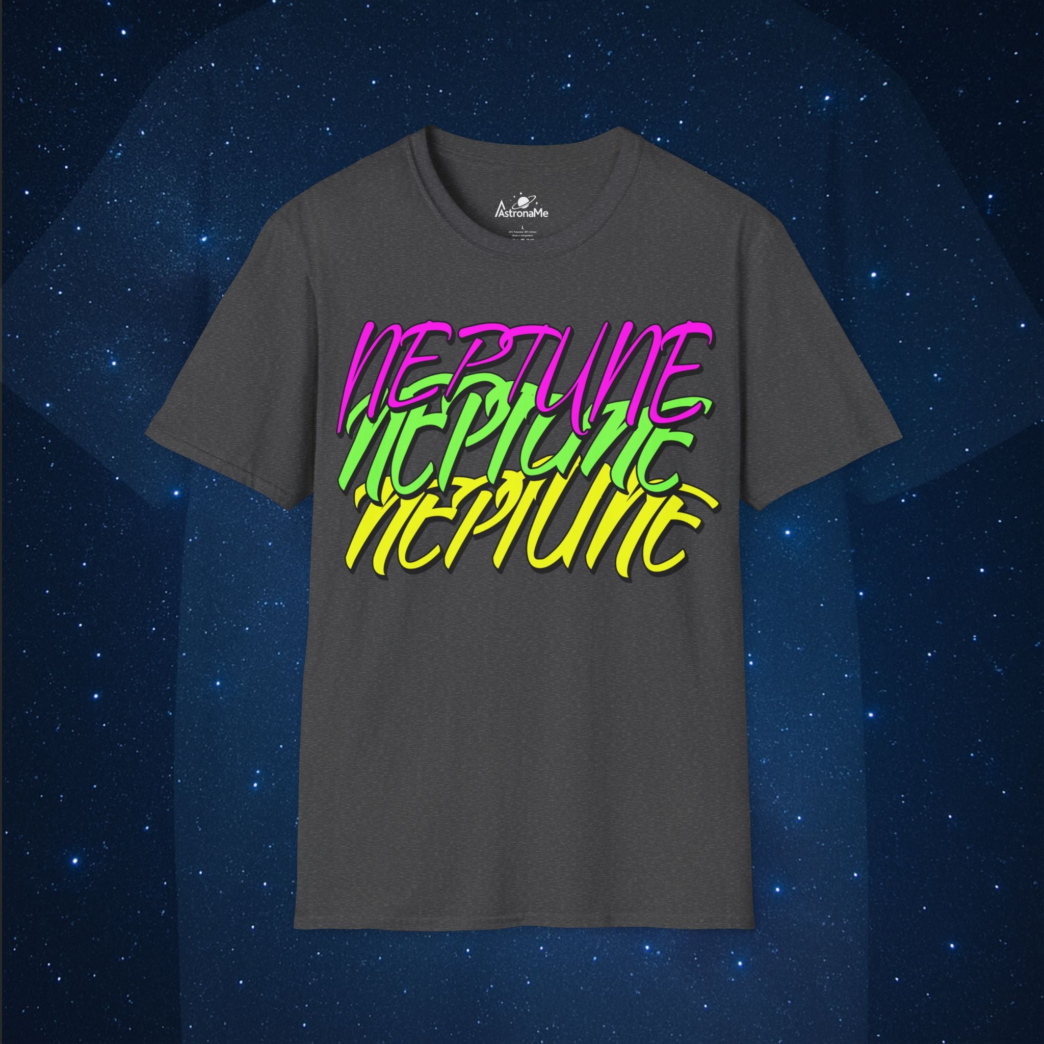 Neptune Retro Neon Planet Space T-Shirt