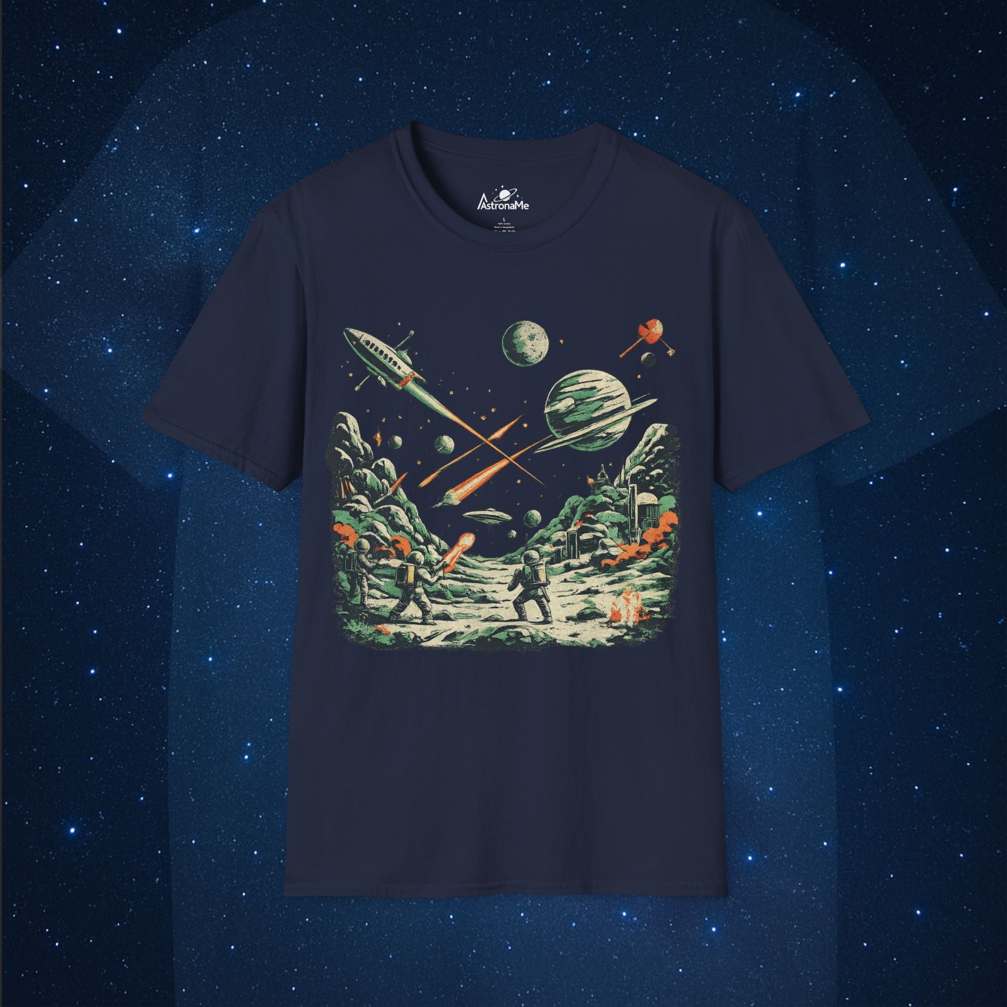 Retro Sci-Fi Space Battle T-Shirt