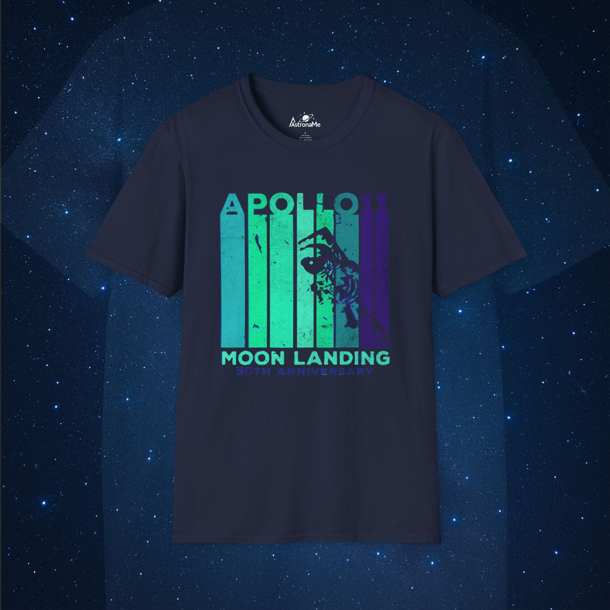 Apollo 11 Anniversary Cosmic Blue Vintage T-Shirt
