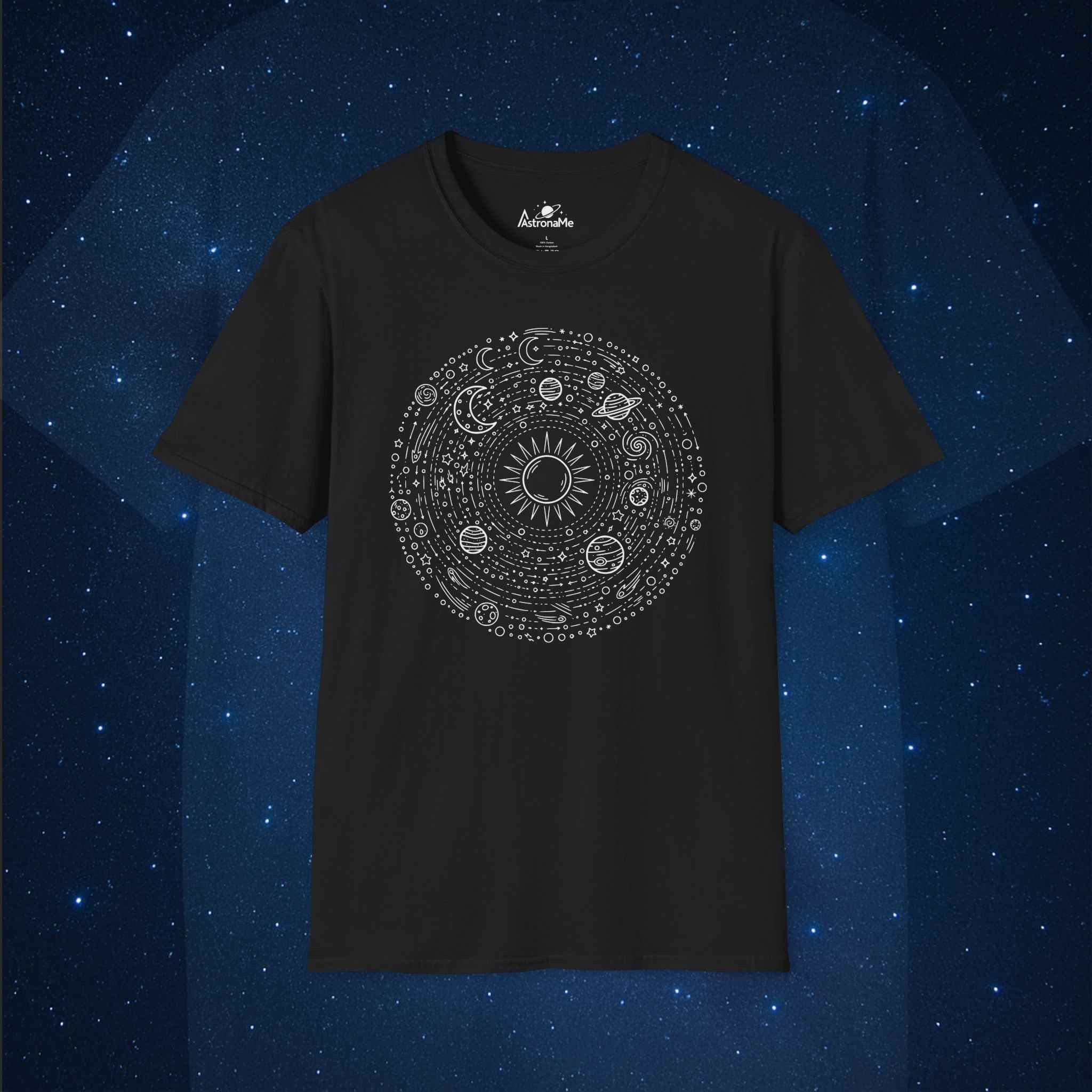 Dense Space Mandala Sun T-Shirt