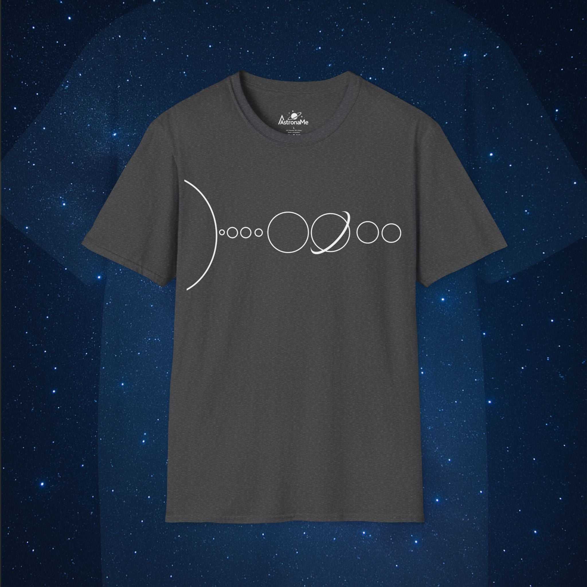 Solar System Minimal Line T-Shirt - AstronaMe