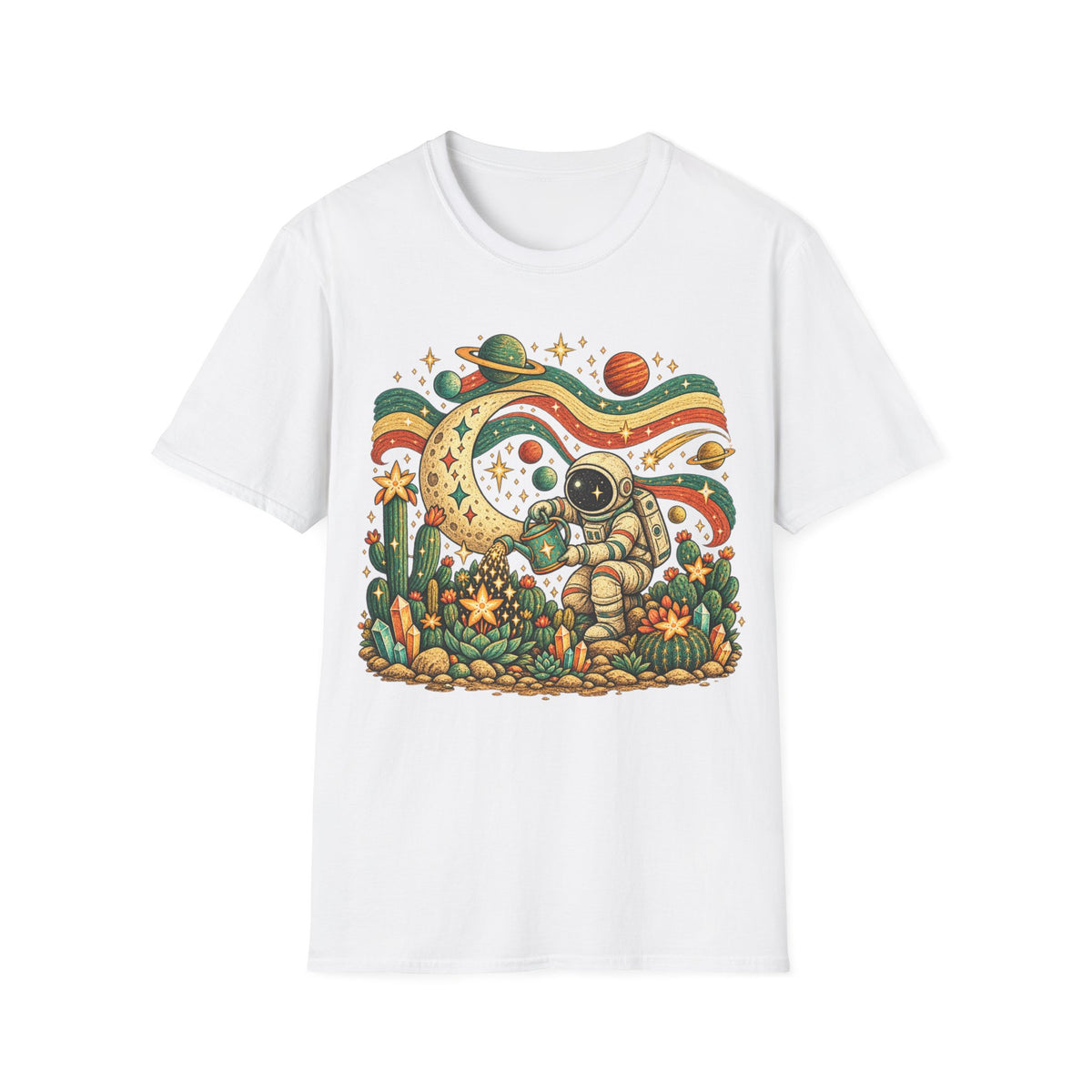 Folk Astronaut Gardener T-Shirt