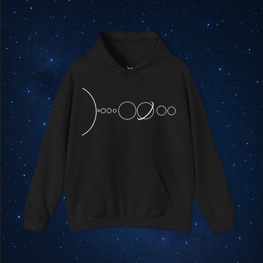 Solar System Minimal Line Hoodie - AstronaMe