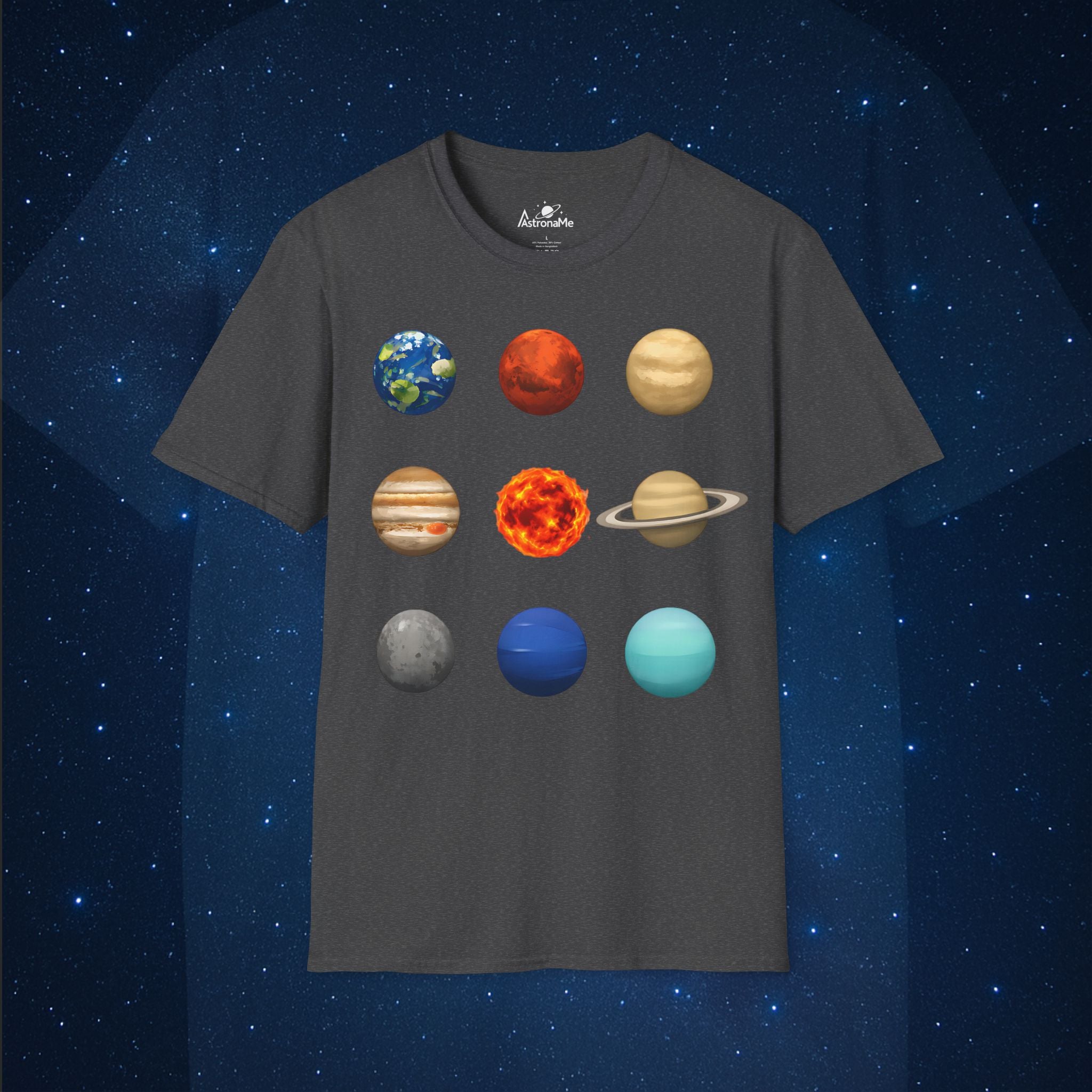 Solar System Planets Grid T-Shirt
