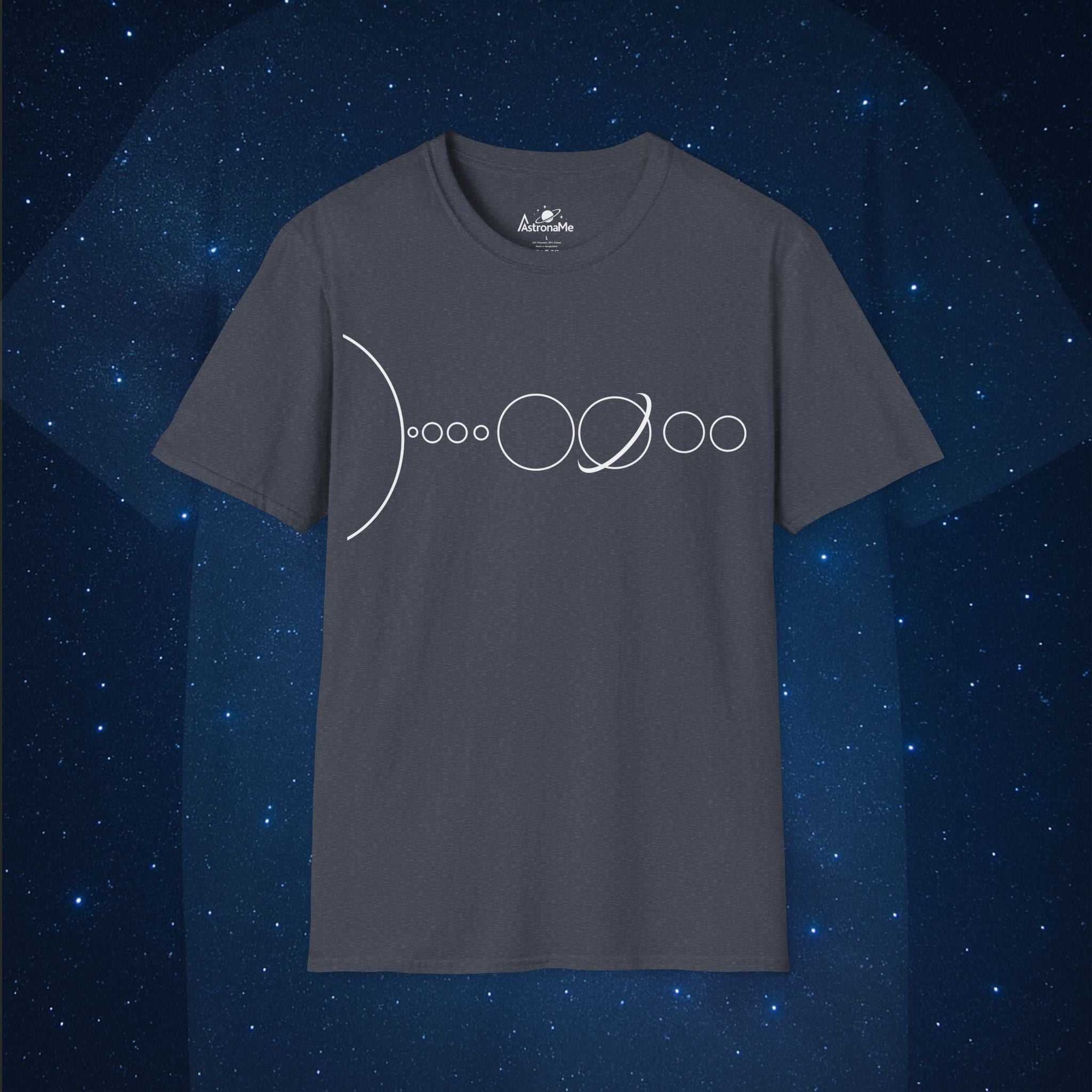 Solar System Minimal Line T-Shirt - AstronaMe