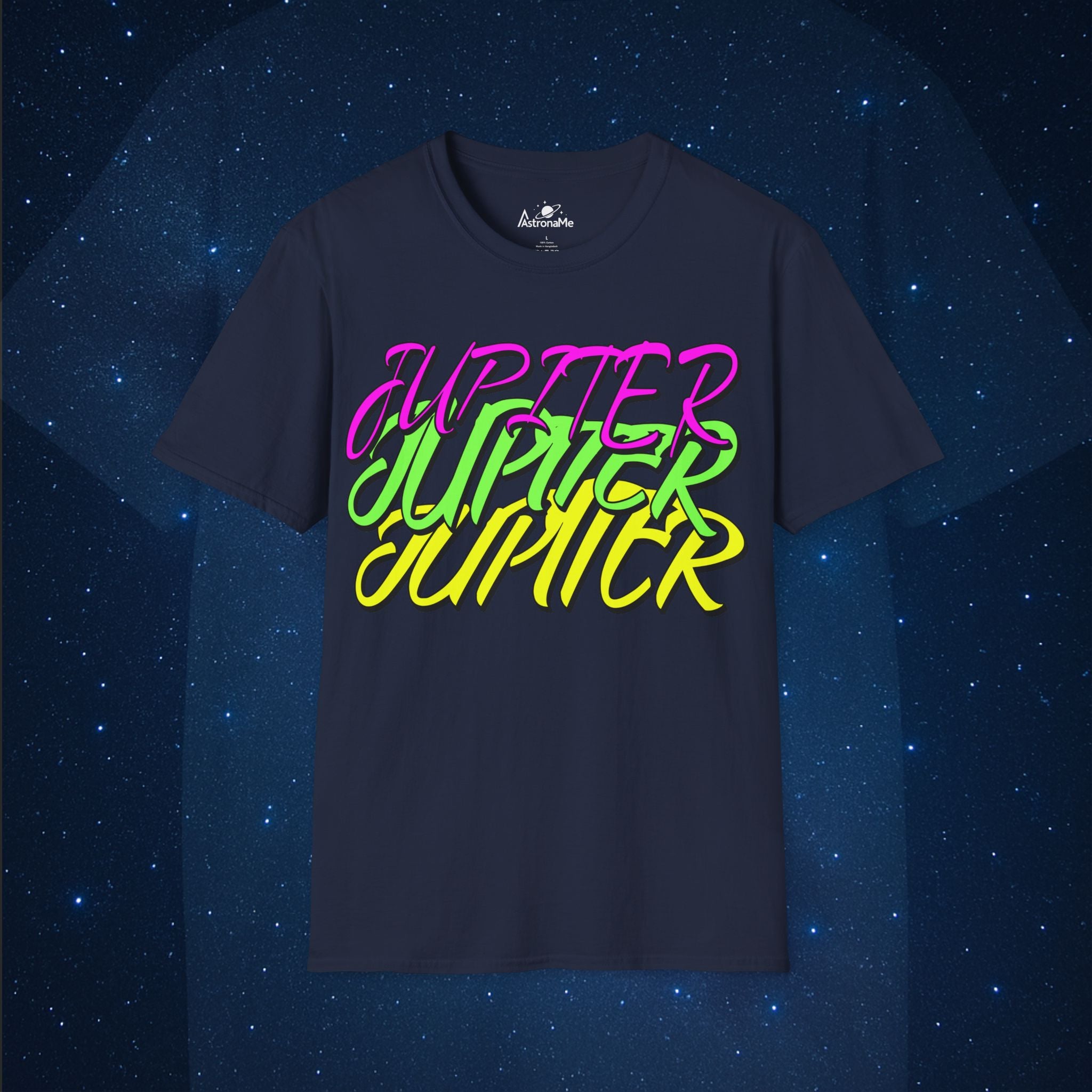 Jupiter Retro Neon Planet Space T-Shirt