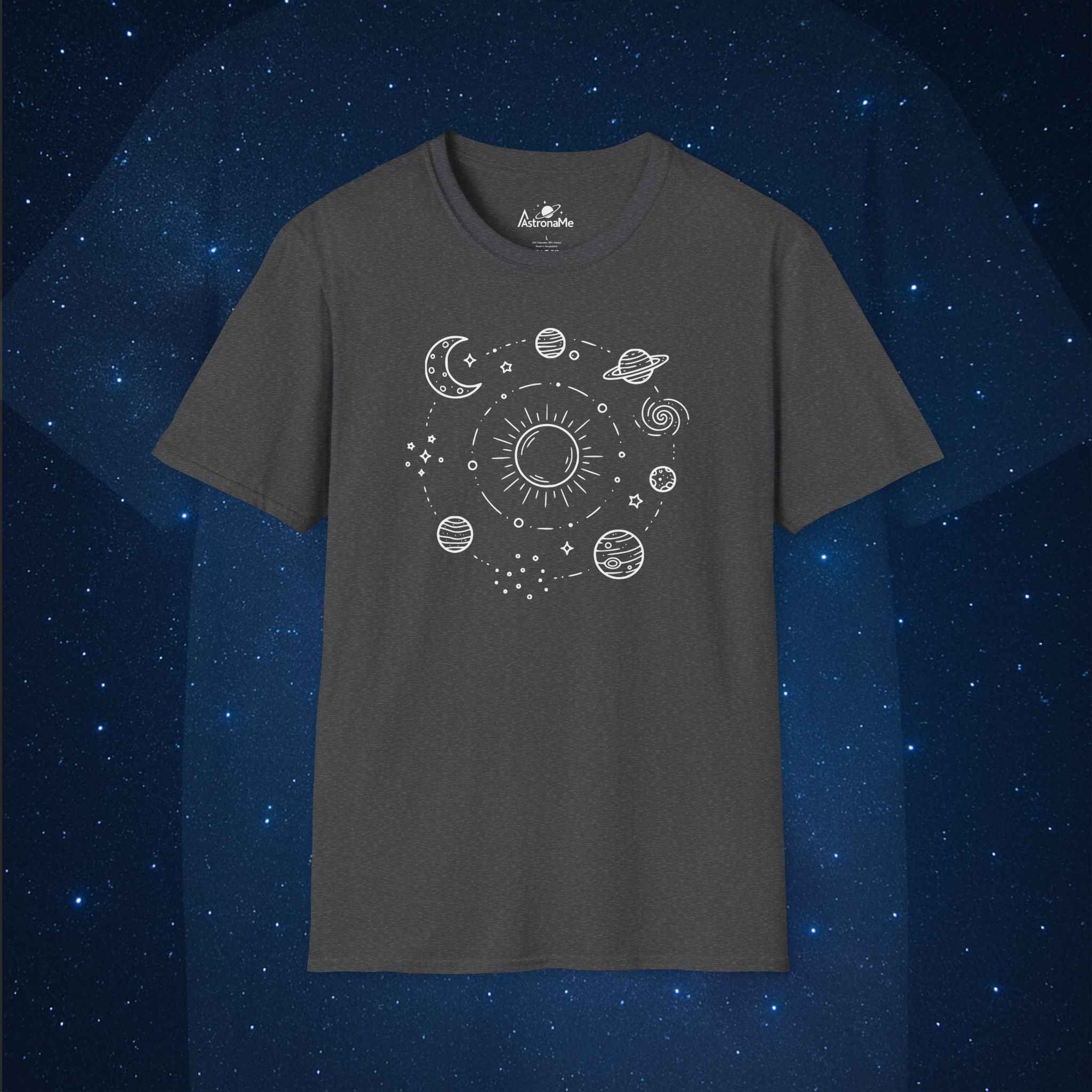 Space Minimal Sun Doodle T-Shirt