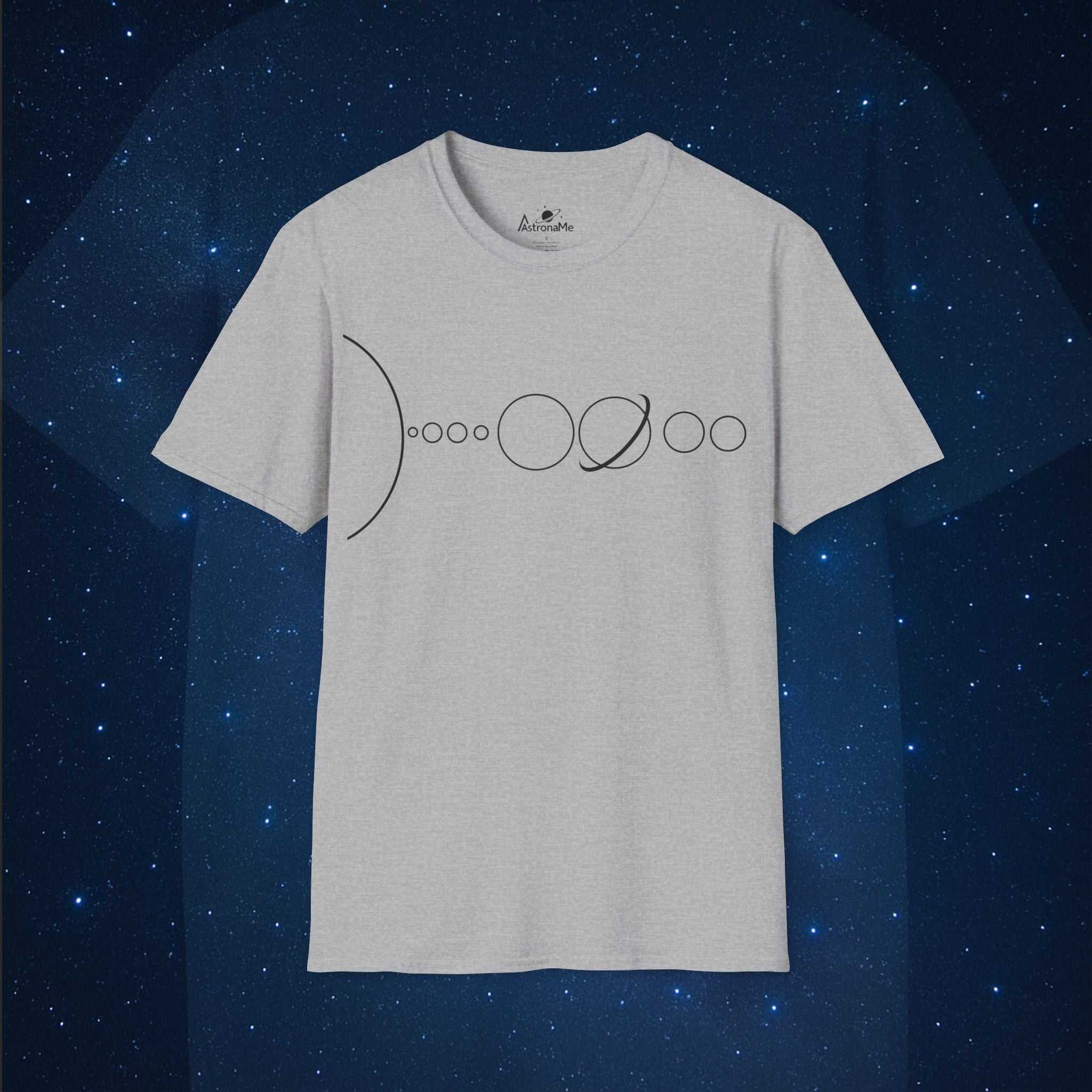 Solar System Minimal Line T-Shirt - AstronaMe