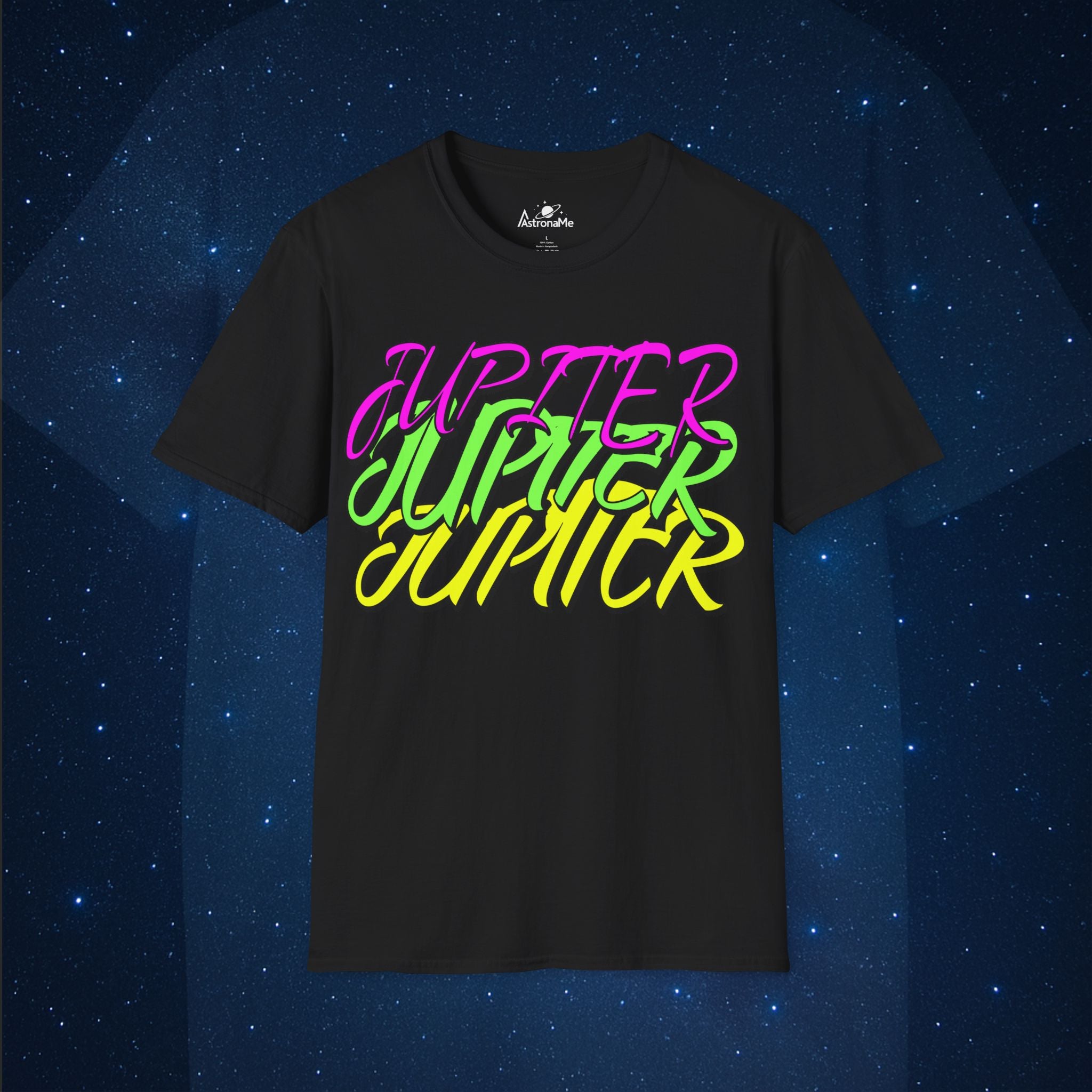 Jupiter Retro Neon Planet Space T-Shirt