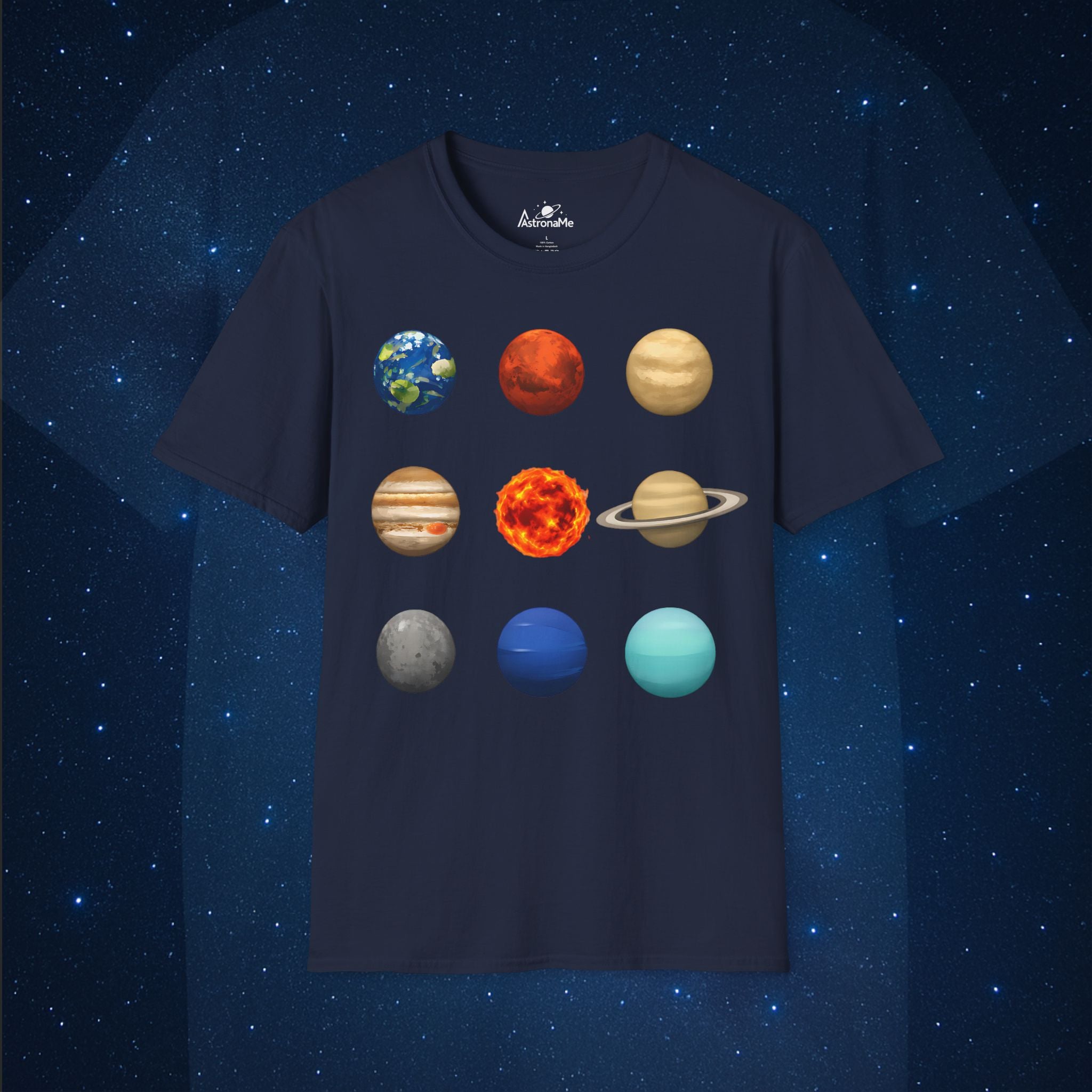 Solar System Planets Grid T-Shirt