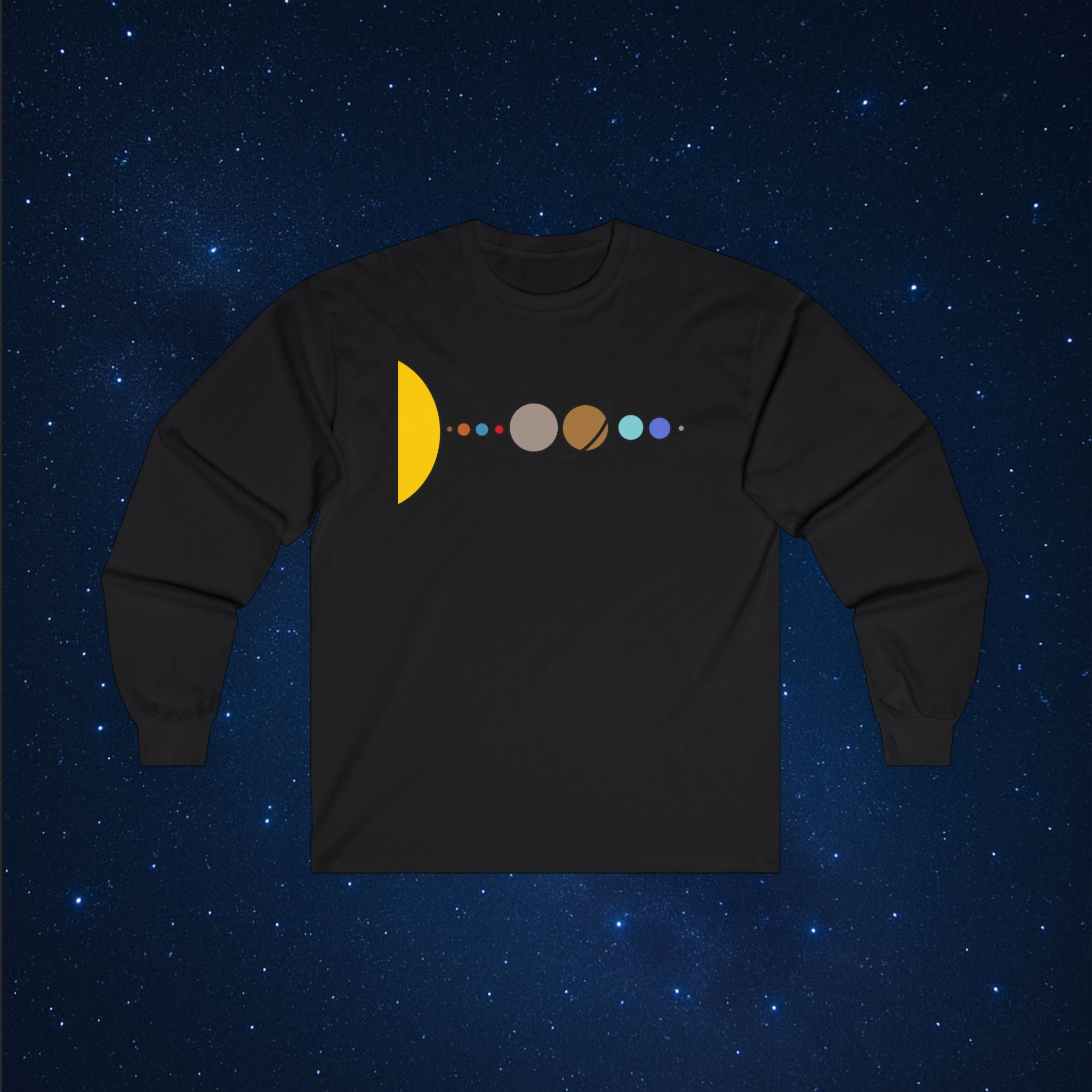 Solar System Flat - 2005 Pluto Edition Long Sleeve T-Shirt