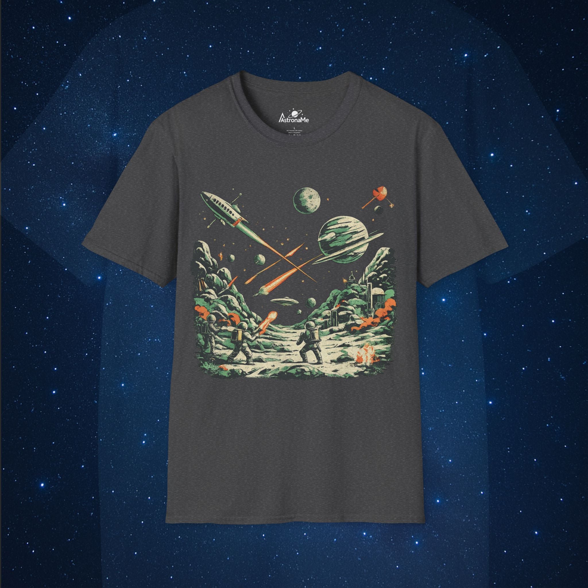 Retro Sci-Fi Space Battle T-Shirt
