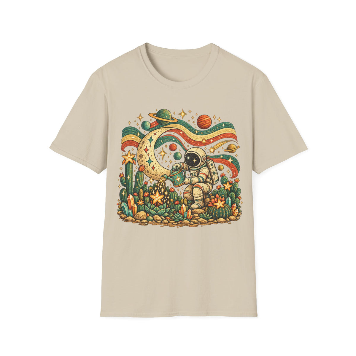 Folk Astronaut Gardener T-Shirt