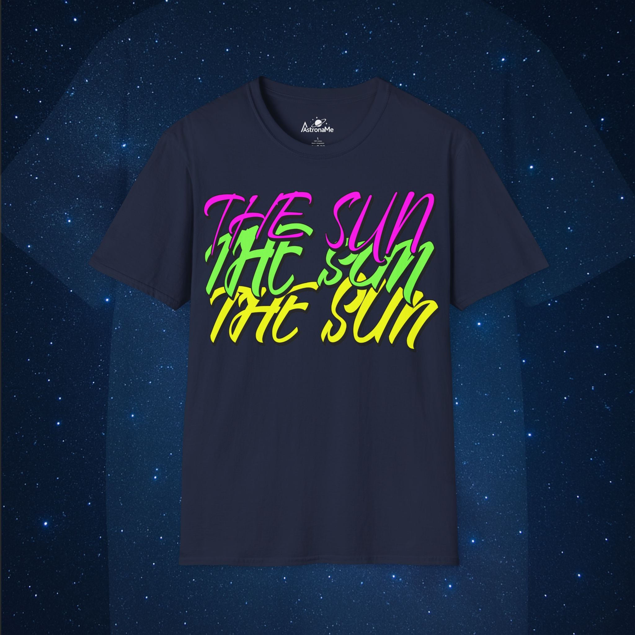 The Sun Retro Neon Planet Space T-Shirt