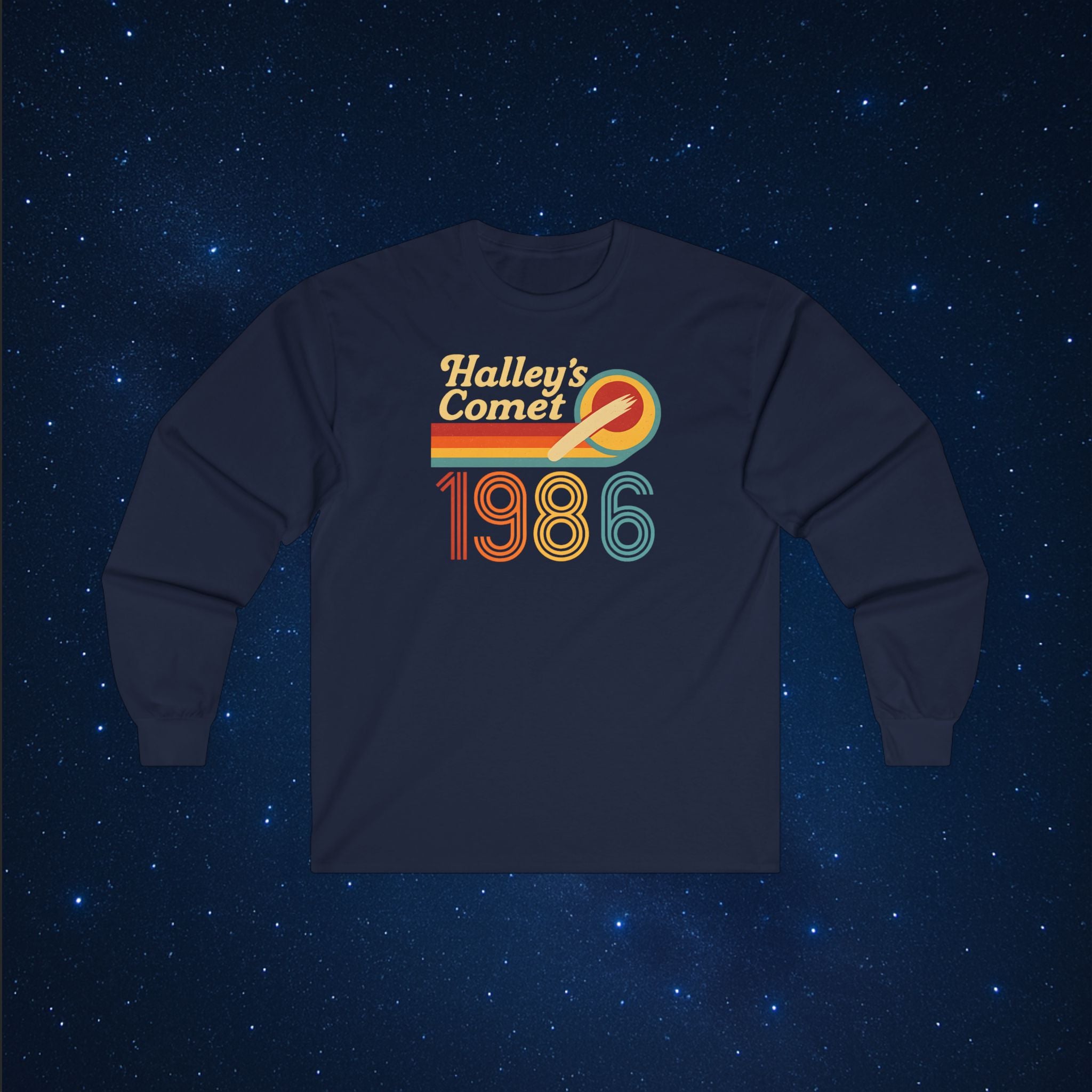 Halley's Comet Retro 1986 Long Sleeve T-Shirt