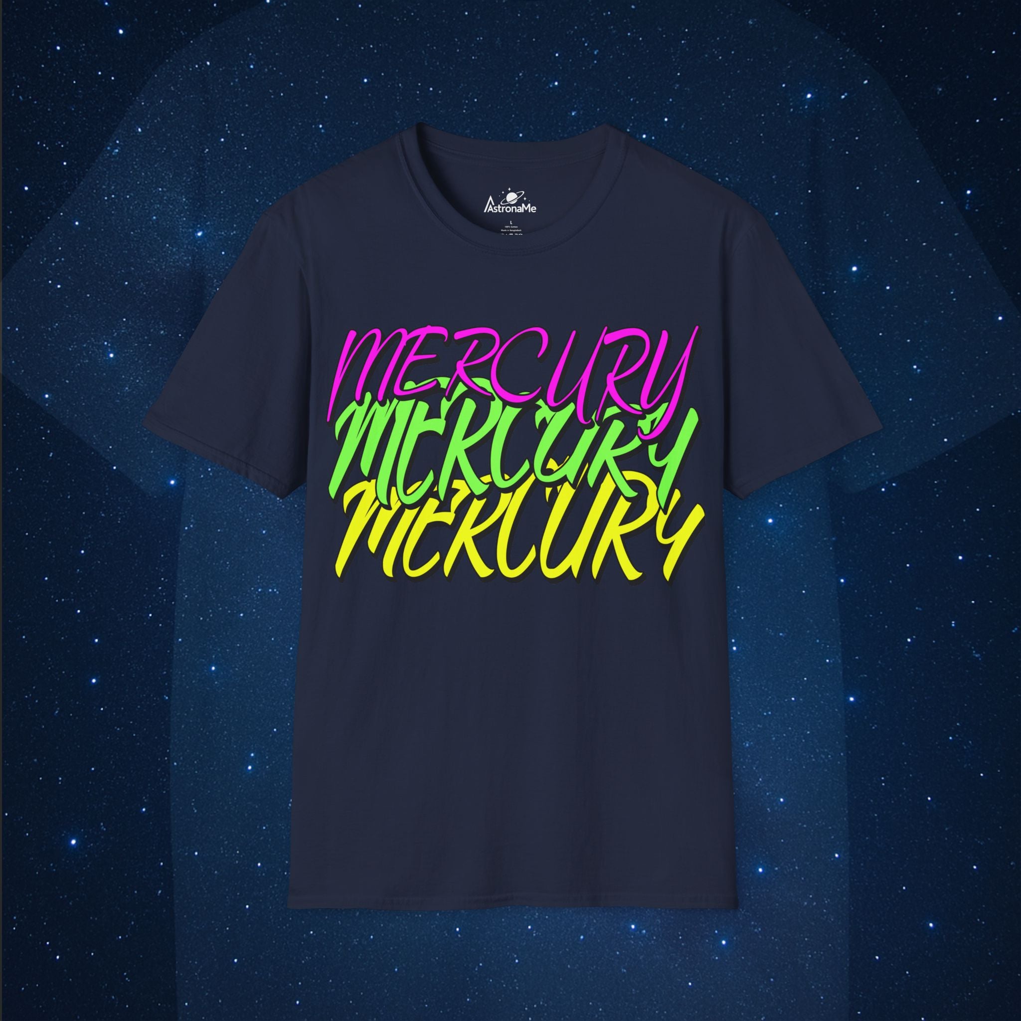 Mercury Retro Neon Planet Space T-Shirt