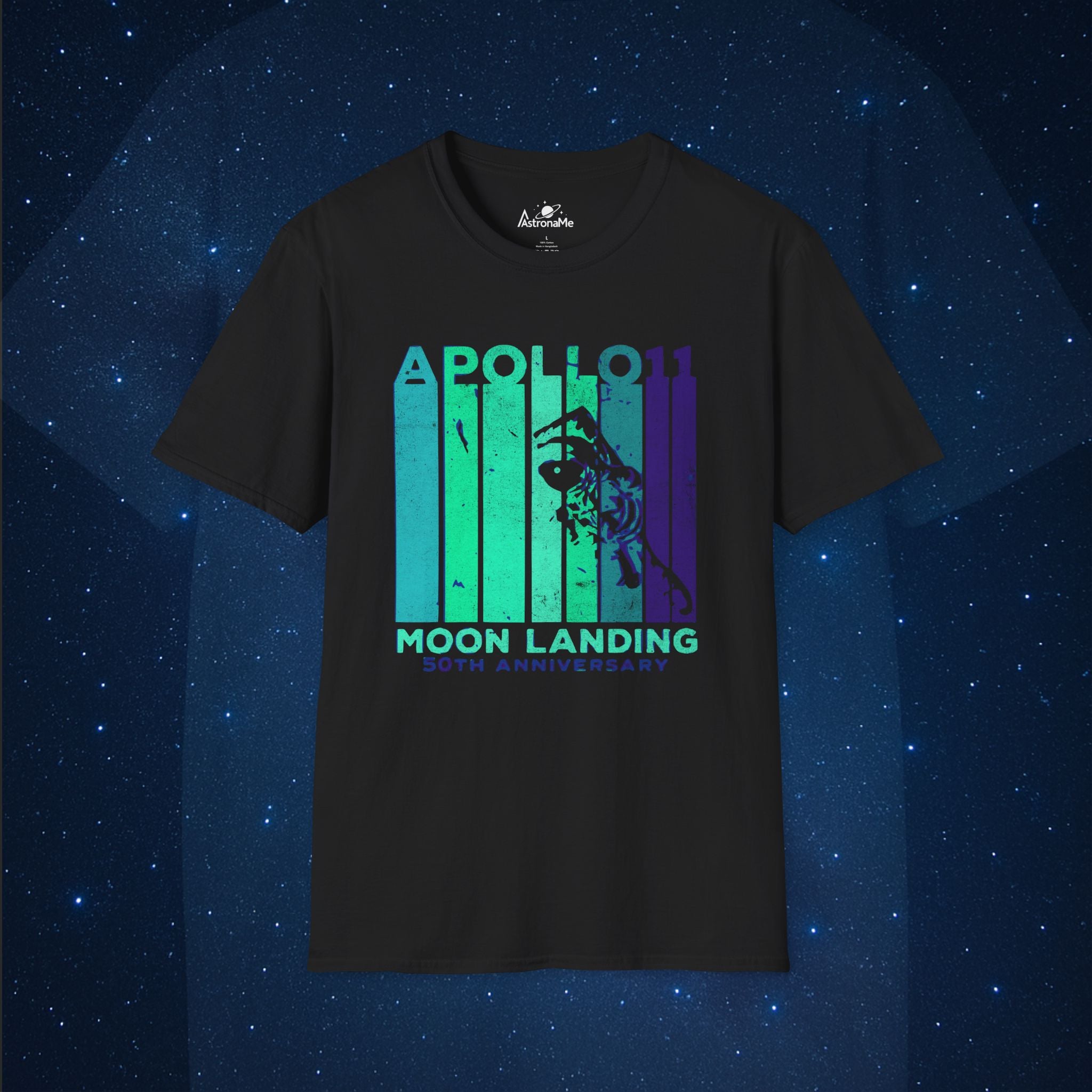 Apollo 11 Anniversary Cosmic Blue Vintage T-Shirt