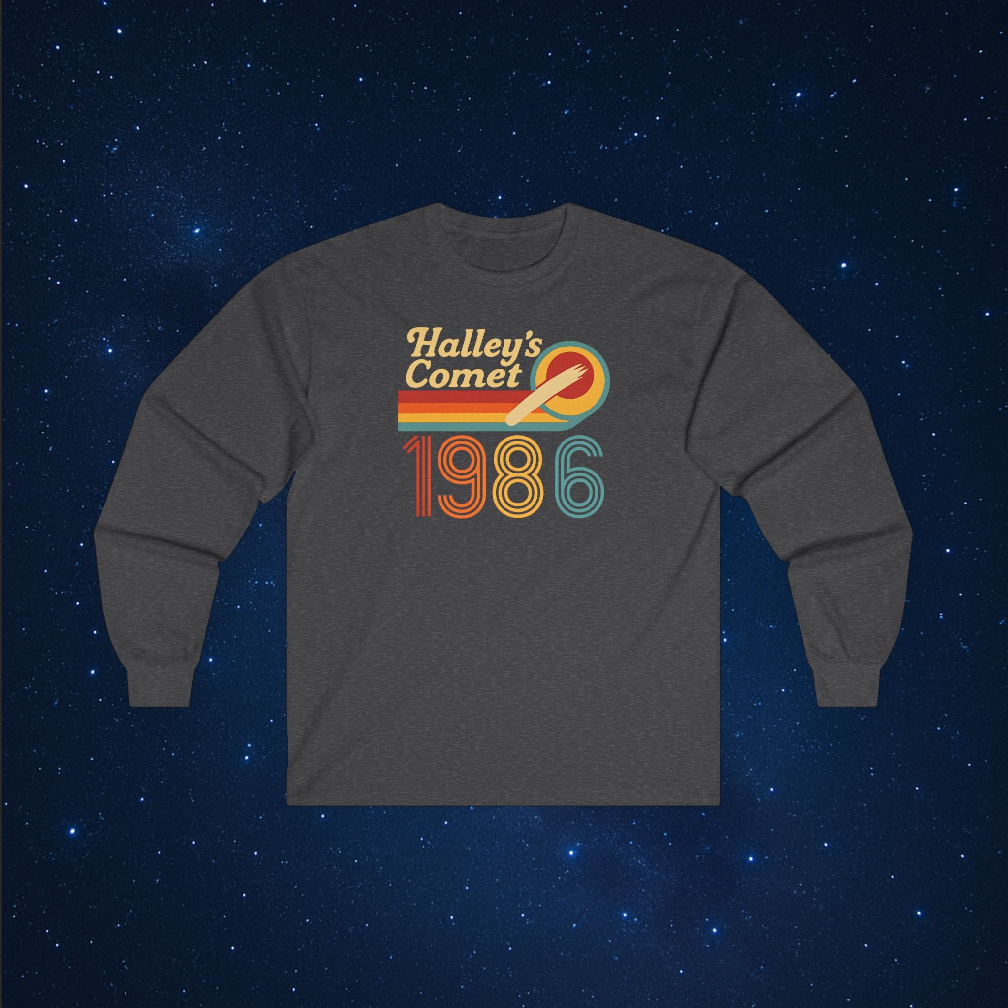 Halley's Comet Retro 1986 Long Sleeve T-Shirt