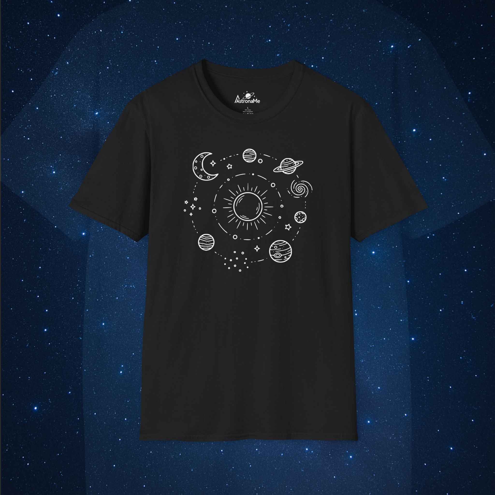 Space Minimal Sun Doodle T-Shirt