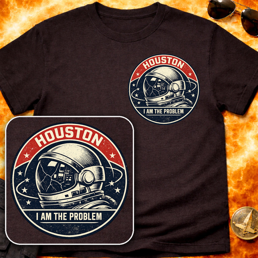 Houston I am the Problem Helmet Pocket Patch T-Shirt