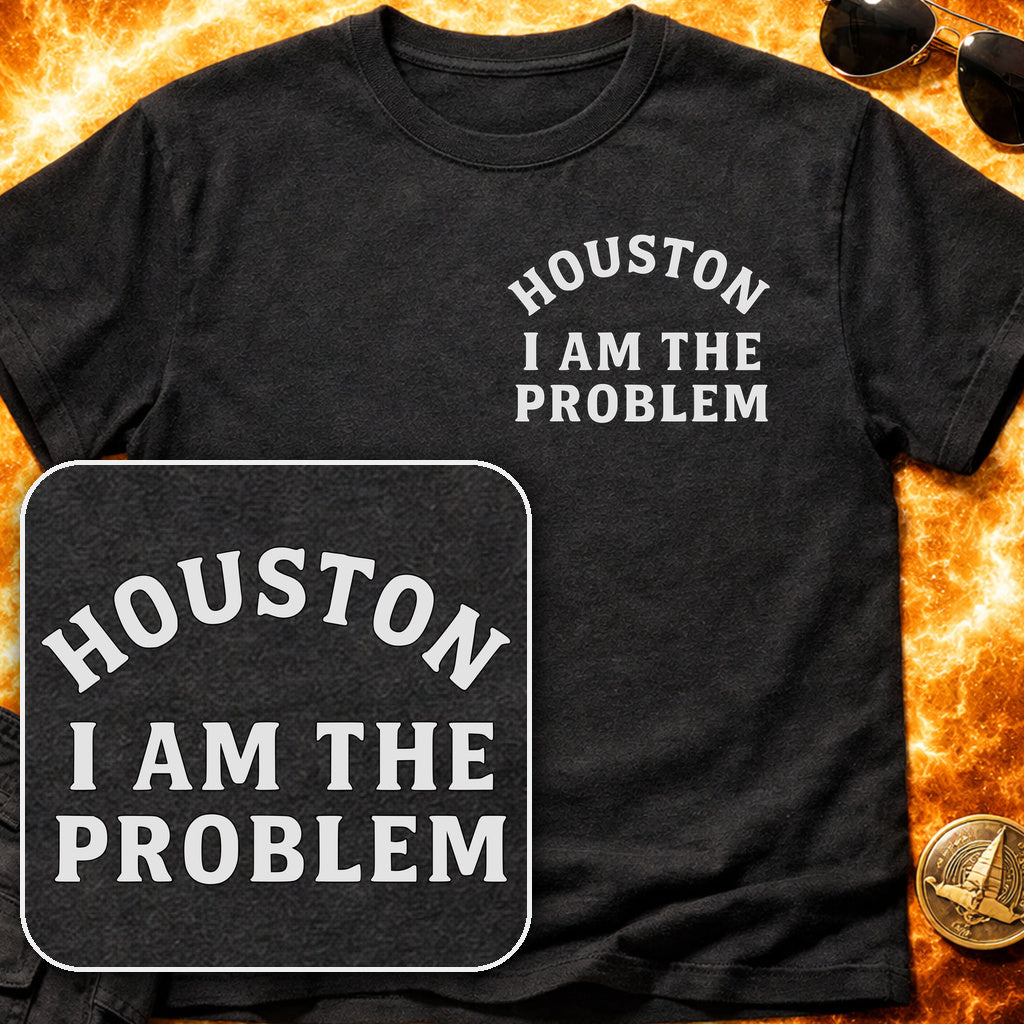 Houston I am the Problem Pocket Patch T-Shirt